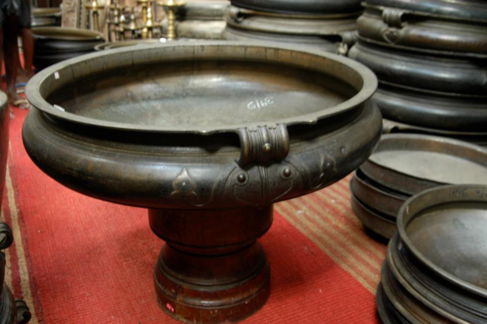 60" diameter antique bronze uruly, Kerala