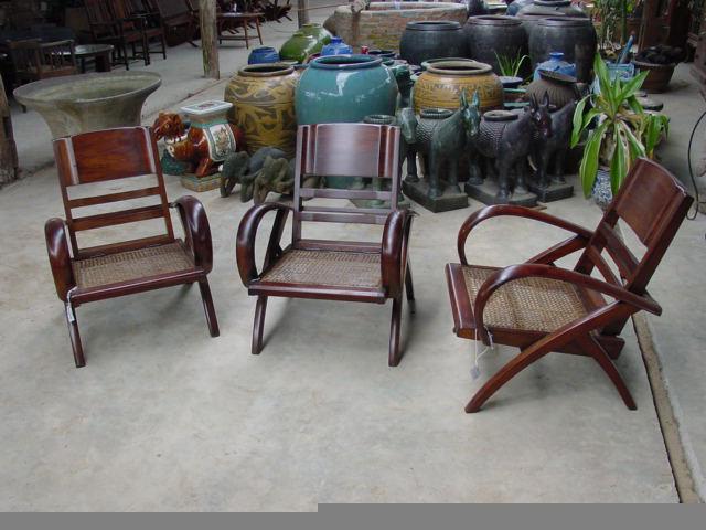 round arm Burmese deco chairs